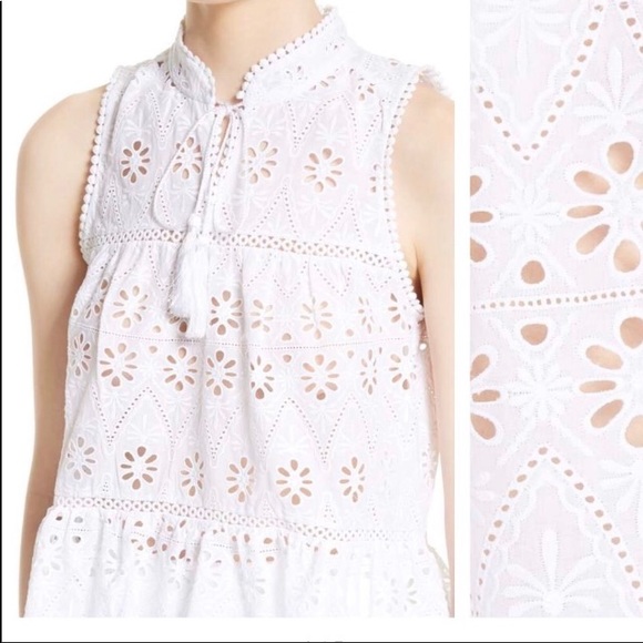 Kate Spade Floral Eyelet Lace Peplum Blouse Top - Picture 5 of 7